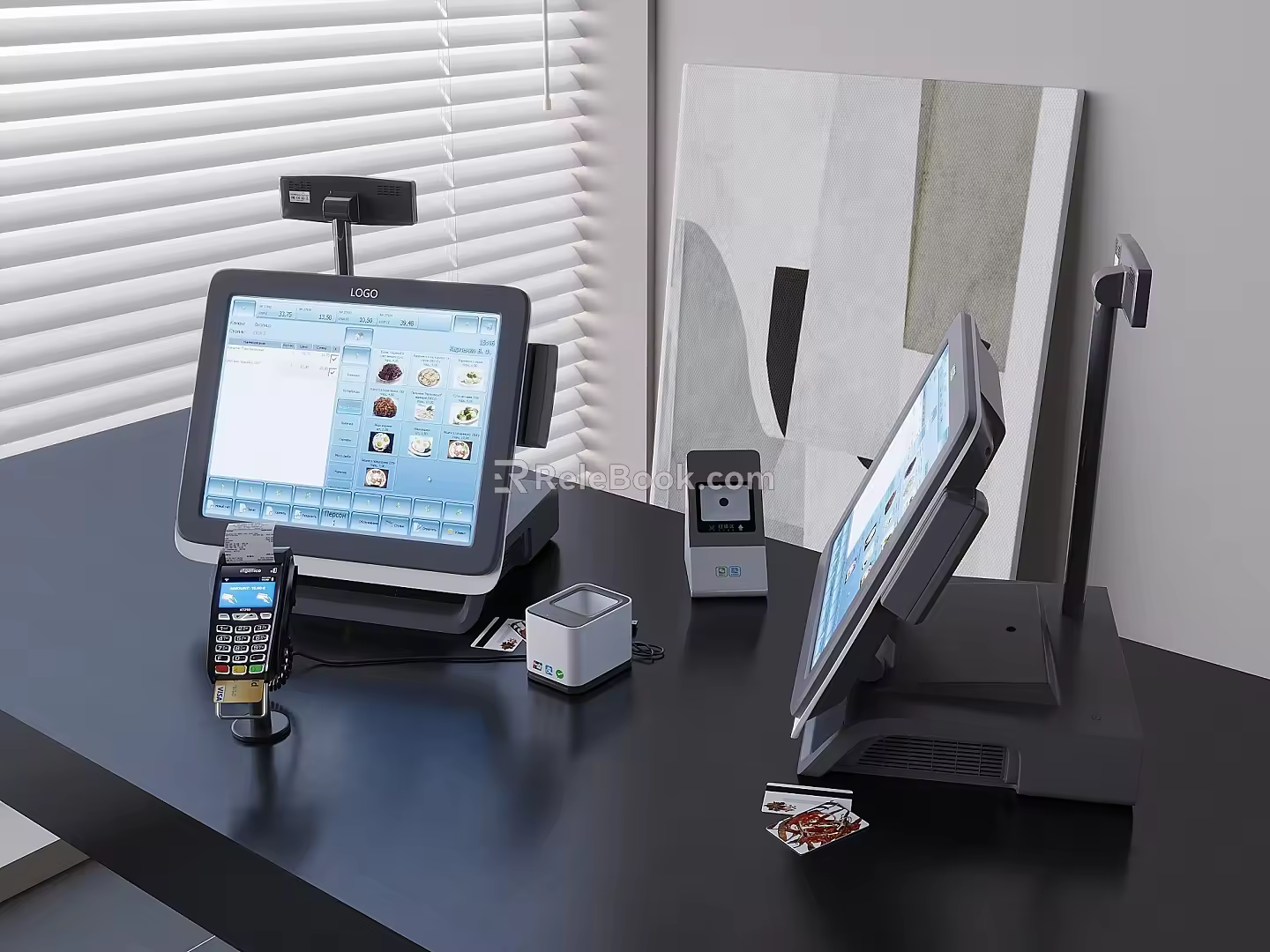Cash register cash register system ordering machine scan code payment UnionPay credit card payment 3d model