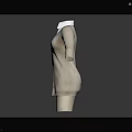Beige Cardigan With White Shirt And Beige Skirt Professional Office Outfit Design