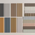 Stylish Modern Wall Panel Designs With Various Colors Textures And Linear Patterns 3d model