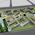 Campus Building Primary and Secondary School Building 3d model