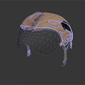 Tactical Weapon Helmet In Brown Color With Green Accents Visor And Modern Straps