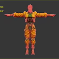 Game Movie Character In Yellow Green Outfit With Open Arms Pose And Crown Headpiece