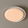 Modern Oval Ceiling Light with Light Pink Shade and White Edge on Grey Ceiling 3d model
