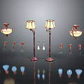 Modern And Classic Floor Lamps With Various Lamp Shades And Metal Bases