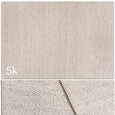 Square Rug Beige Woven Texture Soft Surface Home Decor Accessory 3d model