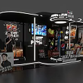 Pepsi Promotional Booth Display With Beer Drinks And Neon Advertising Lights