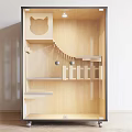 Garden Decorative Shelf With Wooden Transparent Design Cat Shaped Cutout And Multi Tier Platforms