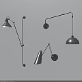 Modern Black Metal Wall Lamps With Adjustable Arms And Minimalist Design