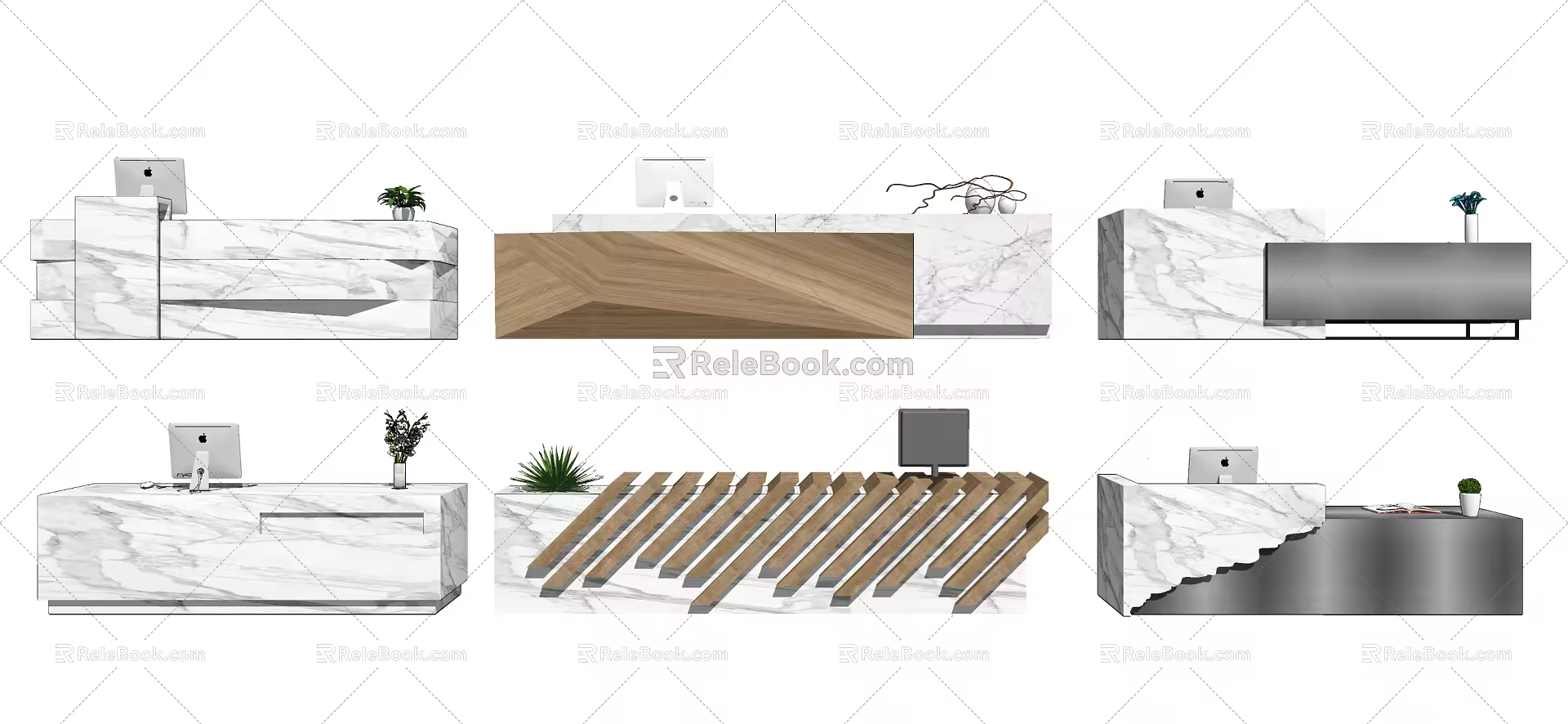 Modern reception desk 3d model