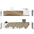 Modern reception desk 3d model