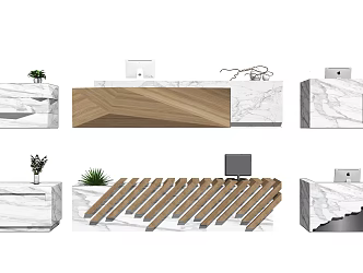 Modern reception desk 3d model