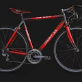 Giant TCR Red And Black Road Bicycle With Drop Handlebar And Lightweight Frame
