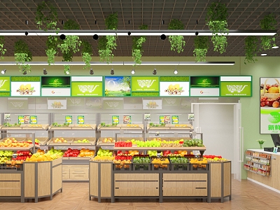 Modern Fruit Shop 3d model