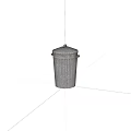 Metal Trash Can With Striped Surface And Secure Lid For Home Use