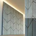 Modern Gray Wall Design With Geometric Upholstered Pattern And Stitched Texture Details 3d model