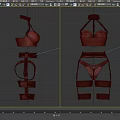 Stylish Black Corset And Harness Apparel With Straps And Buckles Design