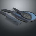 Modern Black Daily Use Hair Care Tools Comb Brush And Mirror
