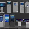 Public Facilities With Different Types Of Self Service Kiosks And Interactive Screens