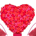 Perfect Photo Spot Featuring Giant Heart Shaped Red Pink Butterfly Decoration