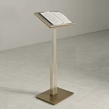Metallic Shelf Stand with Open Book in Modern Minimalist Design 3d model