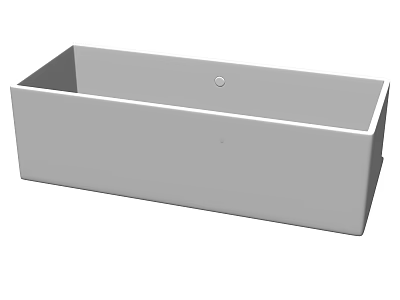 Sleek Modern Rectangular Bathtub With Standalone Design And Central Drain Hole 3d model