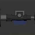 Industrial Vertical Control Valve with Blue Body Top Metal Handwheel and Bottom Connections