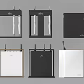 Modern Home Office File Storage Boxes With Transparent Panels And Black White Brown Frames