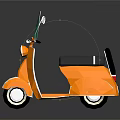 Stylish Orange Cartoon Scooter Design With Windshield Black Seat And Wheels