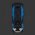 Blue Lego Race Car Model With Aerodynamic Design Rear Spoiler And Black Accents