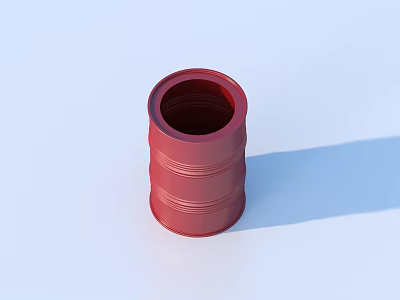 Practical Red Cylindrical Household Item With Ring Patterns For Daily Use 3d model