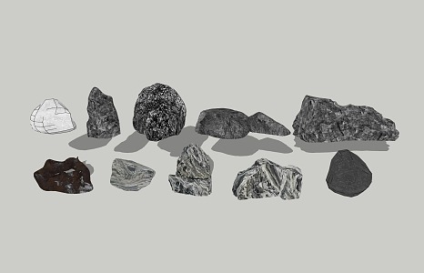 Scattered Stone Snowwave Stone White Stone Landscape Stone 3d model