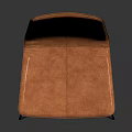 Modern Brown Leather Chair with Black Metal Frame and Minimalist Design