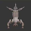 Advanced Lunar Lander Spacecraft with Solar Panels Landing Legs and Main Structure