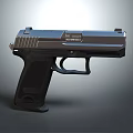 Modern Beretta M9 Handgun With Metallic Finish And Ergonomic Black Grip