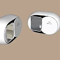 Futuristic Cinema Pod Design With White Oval Exterior And Blue Interior Lighting