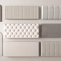Various Textured Decorative Wall Panels With Quilted Leather And Striped Designs 3d model