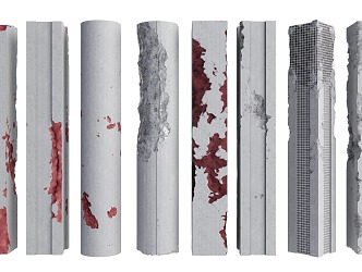 Modern Columns Damaged Columns Battle Damaged Columns 3d model