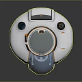 Intelligent Machine With Metallic Structure Blue Front Panel Mechanical Limbs And Futuristic Design