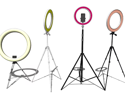 Colorful Ring Lights With Tripod Stands For Photography And Video Use 3d model