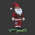 Santa Claus Plush Toy With Red Outfit White Beard Red Hat And Green Base