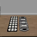 Stylish Black and White Patterned Area Rugs with Grid and Circular Designs on Wooden Floor
