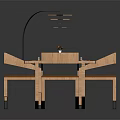 Stylish Wooden Dining Table With Matching Chairs And Pendant Light In Dining Area