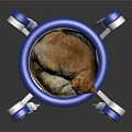 Innovative Tableware Set With Blue White Patterned Bowl Roasted Chicken And Mechanical Legs Support