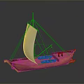 Handcrafted Wooden Sailboat Model With White Sail And Intricate Hull Details