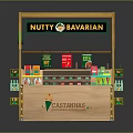 Nutty Bavarian Wooden Stall With Sweet Roasted Nuts Display And Decorative Elements