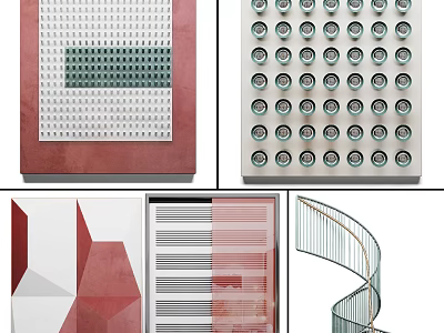 Modern Artistic Wall Decor With Geometric Patterns Circular Elements And Colorful Designs 3d model
