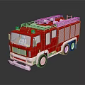 Red Fire Truck With Ladder On Top Shiny Body And Reflective Surface