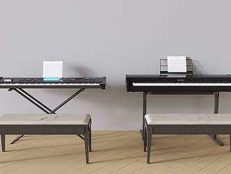 Modern Piano Electronic Piano Stool Music Electric Piano 3d model