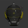 Black And Yellow Protective Device With Top Light Side Red Buttons And Warning Signs