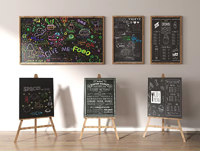 Modern display supplies blackboard 3d model